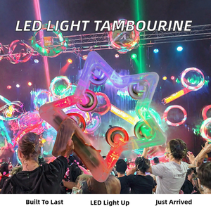 Tambourin LED Étoile Lumineux Clignotant, Instrument Musical à Main pour Fête, Mariage, Concert, Festival - Product Image 2