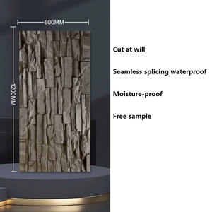 Leve 3D Geométrica Artificial Cogumelo Pedra Painel De Parede Moderno Impermeável PU Faux <span class=keywords><strong>Stone</strong></span> Painéis para Exterior Decorativo - Product Image 2