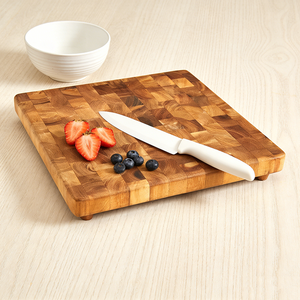 Maison Naturelle Vente en gros de haute qualité Planche à découper personnalisée en bois d'acacia <span class=keywords><strong>carré</strong></span> viande légumes boucher pour la cuisine - Product Image 6