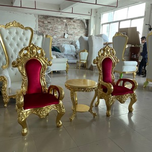 Hotel de cuero Banquete Eventos Evento Alquiler León Sofá barato Lujo Oro Rey Real Boda Trono <span class=keywords><strong>Silla</strong></span> - Product Image 3