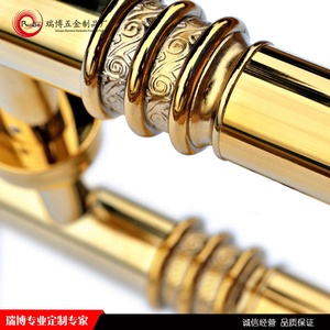 Manija de puerta de vidrio de acero inoxidable, elegante, circular, dorada, grande, alta gama - Product Image 4