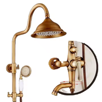 Ensemble de robinetterie de douche murale en laiton antique pour salle de bain