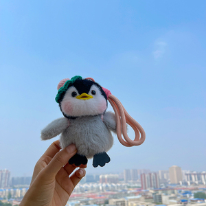 Kawaii 12cm <span class=keywords><strong>pinguino</strong></span> portachiavi Mini morbido <span class=keywords><strong>animale</strong></span> peluche peluche PP cotone pieno di bambole chiave Super morbido peluche per alleviare lo Stress - Product Image 3