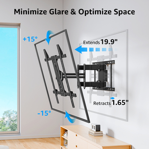 Support mural TV robuste à mouvement complet pour téléviseurs de 12 à 24 pouces, compatible VESA max 800x600mm - Product Image 4