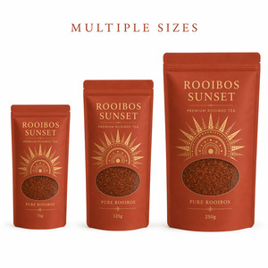 ถุงชา Rooibos สีแดงแบบซอง ถุงไมลาร์แบบปิดผนึกได้ ตั้งได้ ฐานแบน สำหรับบรรจุภัณฑ์อาหาร สำหรับชาใบชาแอฟริกัน ปราศจากคาเฟอีน - Product Image 3