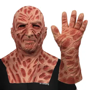 Máscara de Horror de Jason para Halloween, mascarilla de látex de cabeza completa de películas de Horror, Freddy Krueger, Elm Street