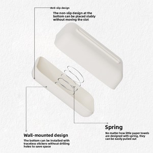 New Arrival <b>Large</b> Rounded Corner Tissue <b>Box</b> Durable <b>Plastic</b> Desktop Car Art Tissue with Built-in Spring - Product Image 5