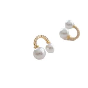 Accesorios de Plata S925 para DIY con Perlas, Soporte Hueco para Pendientes de Doble Perla con Cuentas de 6-7mm, Joyería de Plata 20605 - Product Image 4