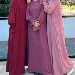 Robe de prière de l'aïd, couleur unie, Robe turque, poche <span class=keywords><strong>Simple</strong></span>, Abaya, vêtements islamiques de dubaï, <span class=keywords><strong>Caftan</strong></span> modeste pour femmes - Product Image 2
