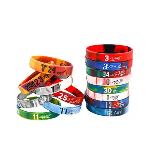 Personalized Ink Injected Wrist Band Rubber Bracelet Custom Logo Silicone Wristband For Promotional Business Gifts