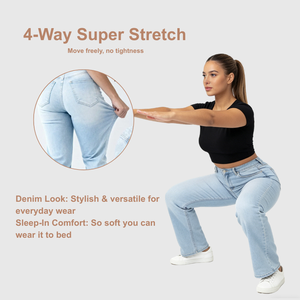 Envío Directo, Jeans BBL con Control de Abdomen para Mujer, Alta Elasticidad, Tallas Grandes, Cintura Media, Cómodos, Pantalones Anchos de Mezclilla - Product Image 3