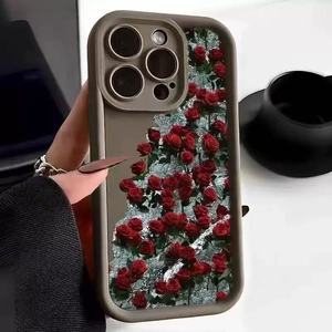 Custodia per cellulare in Silicone con fiori di Rose rosse antiurto <span class=keywords><strong>Cover</strong></span> morbida per <span class=keywords><strong>iPhone</strong></span> 17 16 15 14 13 <span class=keywords><strong>11</strong></span> Max Plus XS Max 7 Plus - Product Image 4