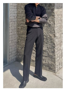Pull Slouchy avancé pour <span class=keywords><strong>homme</strong></span> Pull <span class=keywords><strong>chic</strong></span> à manches longues avec fermeture éclair à <span class=keywords><strong>col</strong></span> <span class=keywords><strong>roulé</strong></span> blanc Saison d'automne - Product Image 6