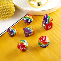 Vente en gros d'usine : Dés en résine arc-en-ciel pour jeux de rôle D&D, pour le jeu de table Dungeons and Dragons