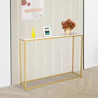 Table console de bureau en métal doré de luxe moderne Conception simple pour l'entrée de l'hôtel et l'appartement Meubles d'angle de salon