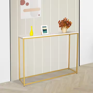 Modern Luxury Gold Metal Foyer Desk <strong>Console</strong> <strong>Table</strong> Simple Design for Entryway for Hotel Apartment Living Room <strong>Corner</strong> Furniture - Product Image 3