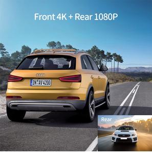 กล้องบันทึก GPS WIFI 4K + 1080 2160P,เครื่องบันทึก DVR เลนส์คู่สำหรับรถยนต์กล้อง <span class=keywords><strong>Sony</strong></span> 96675เซ็นเซอร์ IMX323 - Product Image 2