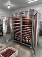 Mesin Pengering Makanan 2 Pintu 50 Loyang Kontrol Ganda Suhu Independen Oven Pengering Buah Daging Multi-Lapisan
