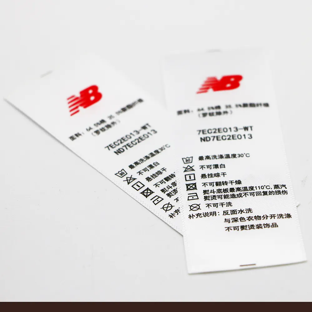 Wholesale Free Sample clothing labels custom printed care label satin washing sewing labels Fast delivery OEM production