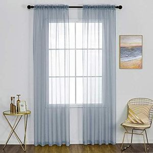 XinLan Breathable Transparent Voile Drapes, Modern Window Curtains for <strong>Bedroom</strong> - Product Image 3