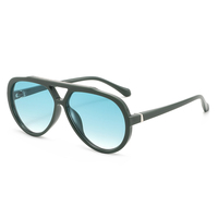 NWO T1815 Lunettes de soleil surdimensionnées à double pont et branches étroites, style rétro classique, tendance et originales, pour le voyage, nouveau style, vente en gros