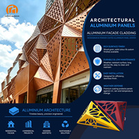 Panneau triangulaire en aluminium découpé au laser à motif de branches, maille perforée pour revêtement de façade métallique pour l'extérieur de bâtiments sculpturaux