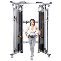 Machine de musculation compacte à câbles croisés avec deux blocs de poids pour petite salle de sport à domicile, design gain de place