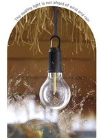 Lanterne de camping rechargeable en forme de C, lumière LED de style rétro pour l'environnement, lampe au tungstène pour tentes, lanterne de camping en plein air
