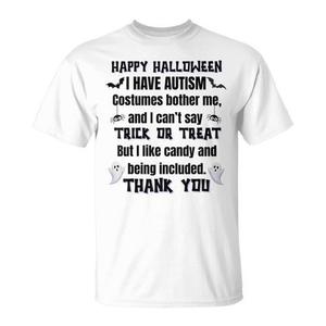 Camiseta de Halloween para concienciar sobre el autismo para niños y adultos con necesidades sensoriales con mensaje de Trick or Treat - Product Image 2