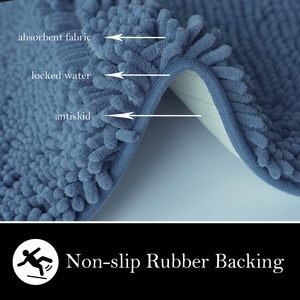 Tapis de salle de bain en chenille antidérapant et doux - Product Image 5