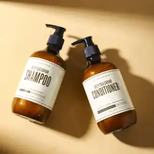 Shampooing afro OEM avec logo personnalisé Vente en gros Marque privée Soin capillaire sans sulfate Caviar bio Huile d'argan Shampooing