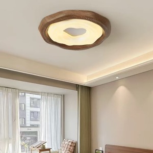 Lampe de plafond LED à spectre complet pour dropshipping Shopify, style Wabi Sabi simple, grain de noyer, protection oculaire, pour chambre à coucher et petit salon - Product Image 4