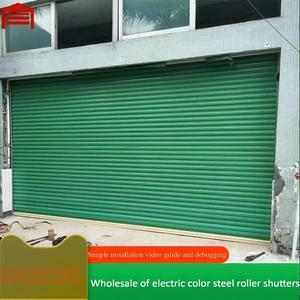 Portes à enroulement électriques en acier coloré sur mesure, à grande vitesse, finition moderne, style ferme, antivol, galvanisées, résistantes au vent - Product Image 2