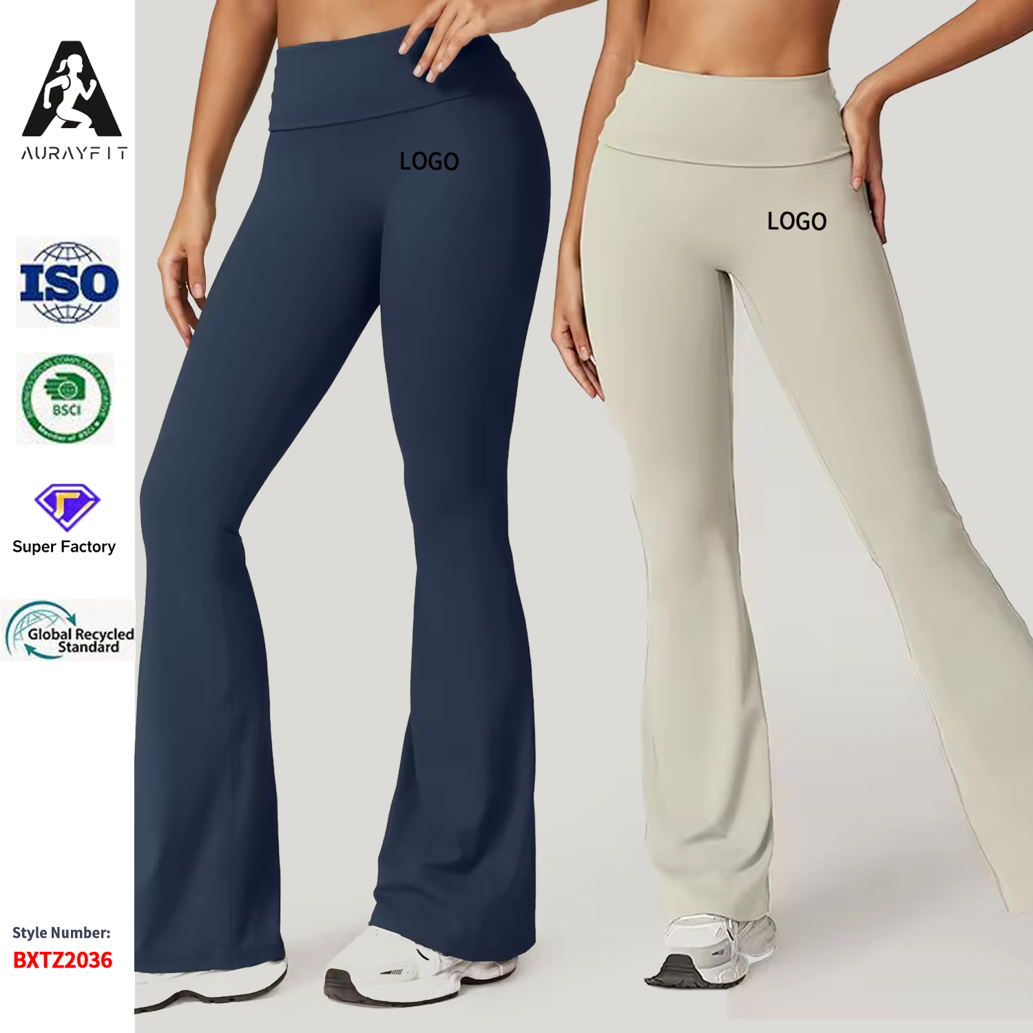 Women's High Waist Yoga Leggings Bell Bottom Sport Flare Tummy Control for Full Length Color Blocking Wrinkle Resistant