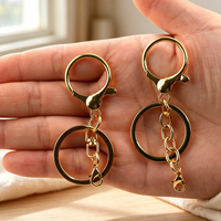 Fournitures de bricolage pour la fabrication de porte-clés : Anneau porte-clés en alliage de zinc plaqué, fermoir mousqueton, connecteur de chaîne, accessoires de charme pour sac