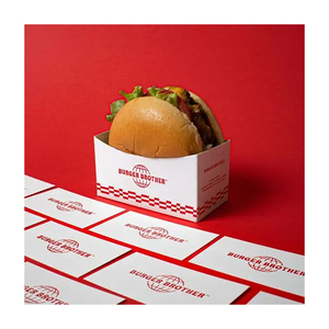 Hot bán tùy chỉnh in suaqre sóng giấy kraft thức ăn nhanh Takeaway Burger Hộp bao bì - Product Image 1