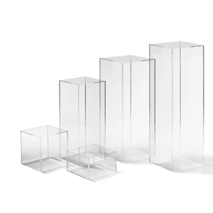 Soporte alto de pedestal de acrílico transparente, gran cubo de exhibición de acrílico transparente de 5 lados, <span class=keywords><strong>torre</strong></span> de flores hueca de zócalo de exhibición de acrílico - Product Image 1
