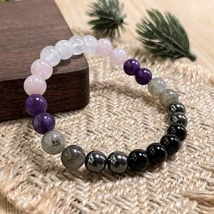 Bracelet en pierre naturelle avec perles de verre colorées pour la stabilité émotionnelle, bijoux sur mesure pour les grossistes, service de regroupement de produits - Product Image 4