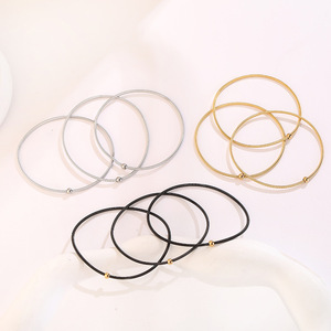 Brazalete de Acero Inoxidable de 2 mm con Cuentas Espaciadoras, Accesorio de Joyería de Moda Unisex, Joyería DIY - Product Image 3