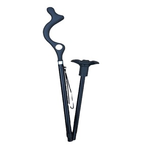 Canne de marche télescopique pliable légère en alliage d'aluminium noir pour personnes âgées, bâton de randonnée - Product Image 4