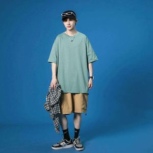 Custom 250GSM Round Collar Short Sleeve Oversized Printed T-shirt 100% Cotton Men's Loose Sport T-shirt - Product Image 6