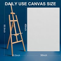 Grande toile tendue en coton et bois sans acide de 36x48 pouces, 100% apprêtée pour peinture à l'huile, triple toile, excellente pour les œuvres d'art.