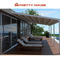 Auvent rétractable extérieur avec télécommande, cadre en aluminium thermolaqué PVC, pare-soleil imperméable, garantie 15 ans pour terrasse