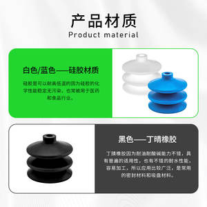 หัวดูดสุญญากาศแบบลูกฟูกสำหรับแขนหุ่นยนต์  แบบนิวเมติก FG-3/7/9/12/14/18/20/25/32/42/52 อะไหล่ - Product Image 6