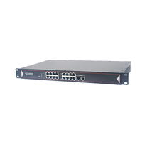 Switch Gigabit de 16 Puertos POE y 2 Puertos Gigabit Ethernet de 1000M, No Administrado, 48V 380W, Detección Inteligente