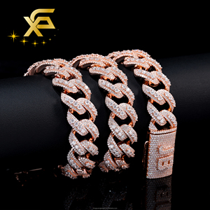 14MM 18MM Diamantentest bestanden VVS Iced Out Moissanite Erhöhte Cuban Chains S925 18K vergoldete Echtgold Cuban Link Kette Halskette - Product Image 4