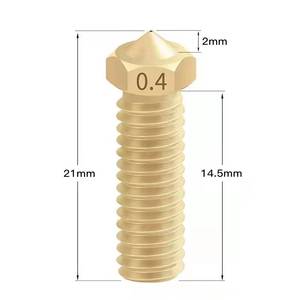 Buse d'imprimante 3D en laiton, longueur 21 mm, diamètre 0,4 mm, extrudeur Volcano étendu compatible avec E3D V6 - Product Image 1