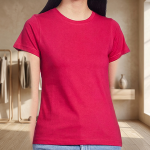 Wholesale Women's Solid <b>Plain</b> Dyed Breathable Summer Casual Short Sleeve Custom Logo T-shirts 100% Cotton <b>Canvas</b> High Quality - Product Image 3