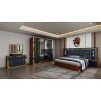 Ensemble de chambre à coucher en bois turc de luxe abordable avec lit double et 4 tiroirs, meuble de rangement moderne pour la maison, gain de place