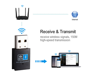 מתאם WiFi דו-כיווני 150Mbps BT4.0 עם USB 2.0 למחשב נייד/נייח 2.4GHz במלאי - Product Image 5
